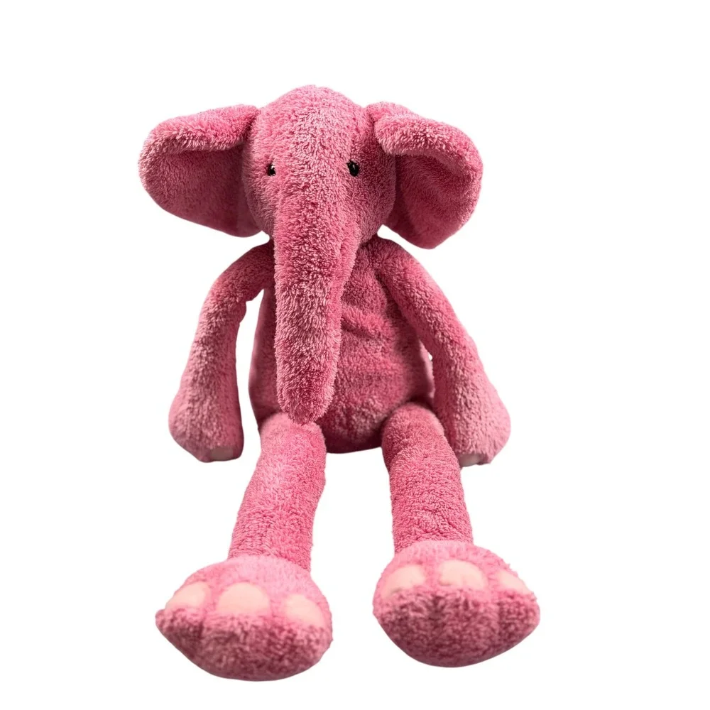 Pottery Barn Kids Pink Elephant Plush Stuffed Animal PBK Lovey Soft Cuddle Toy